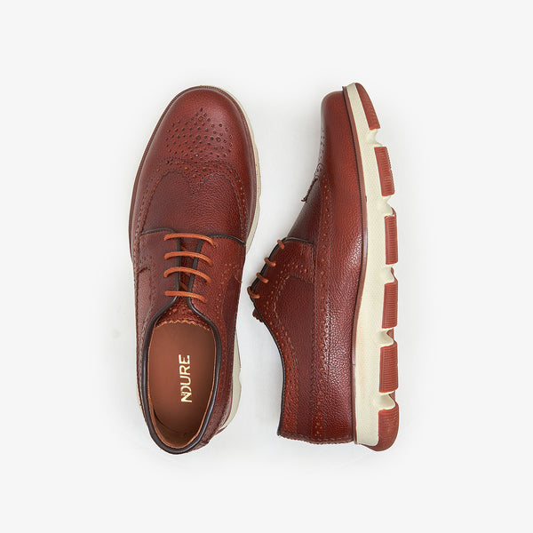 Buy TAN Leather Lace-up Shoes – Soloto
