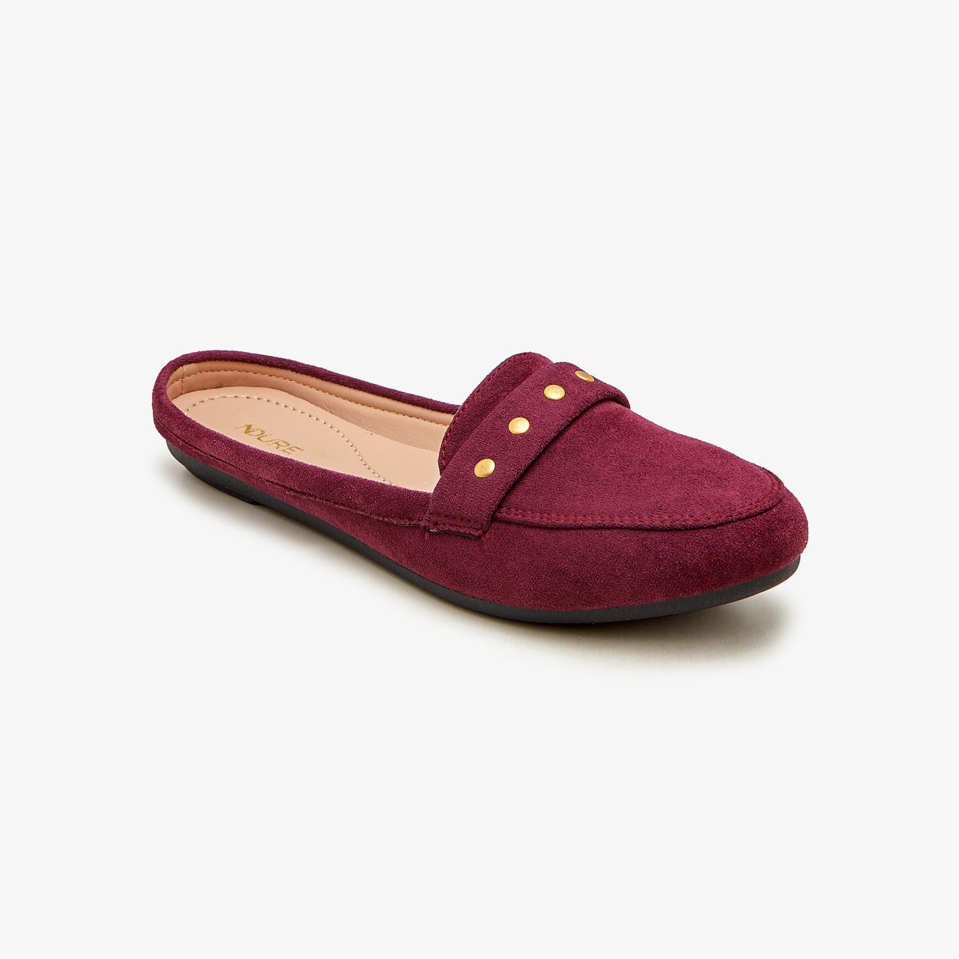 Buy MAROON Rivets Cut Out Mules for Women – Soloto