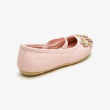 Girls Pumps with Floral Motif