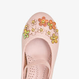 Girls Pumps with Floral Motif