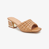 Metallic block heels