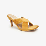 Velvet Cross Strap Heels