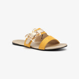 Ladies Chappals with Metallic Brooch