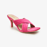 Velvet Cross Strap Heels