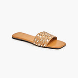 Metallic Square Toe Flats