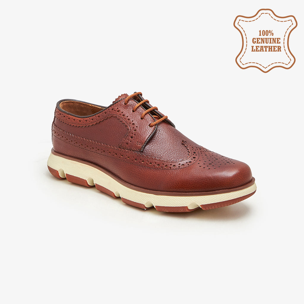 Buy TAN Leather Lace-up Shoes – Soloto