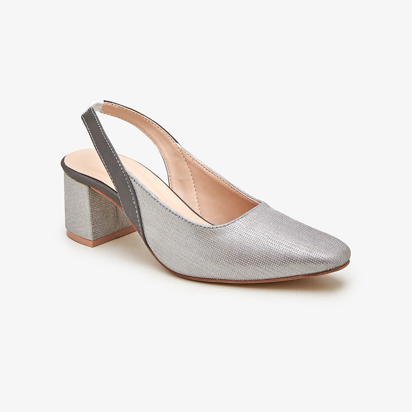 Buy GREY Women's Block Heels – Soloto - Main Image