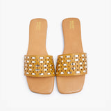 Metallic Square Toe Flats