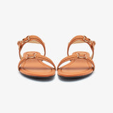 Double Strap Metallic Brooch  Ladies Sandal