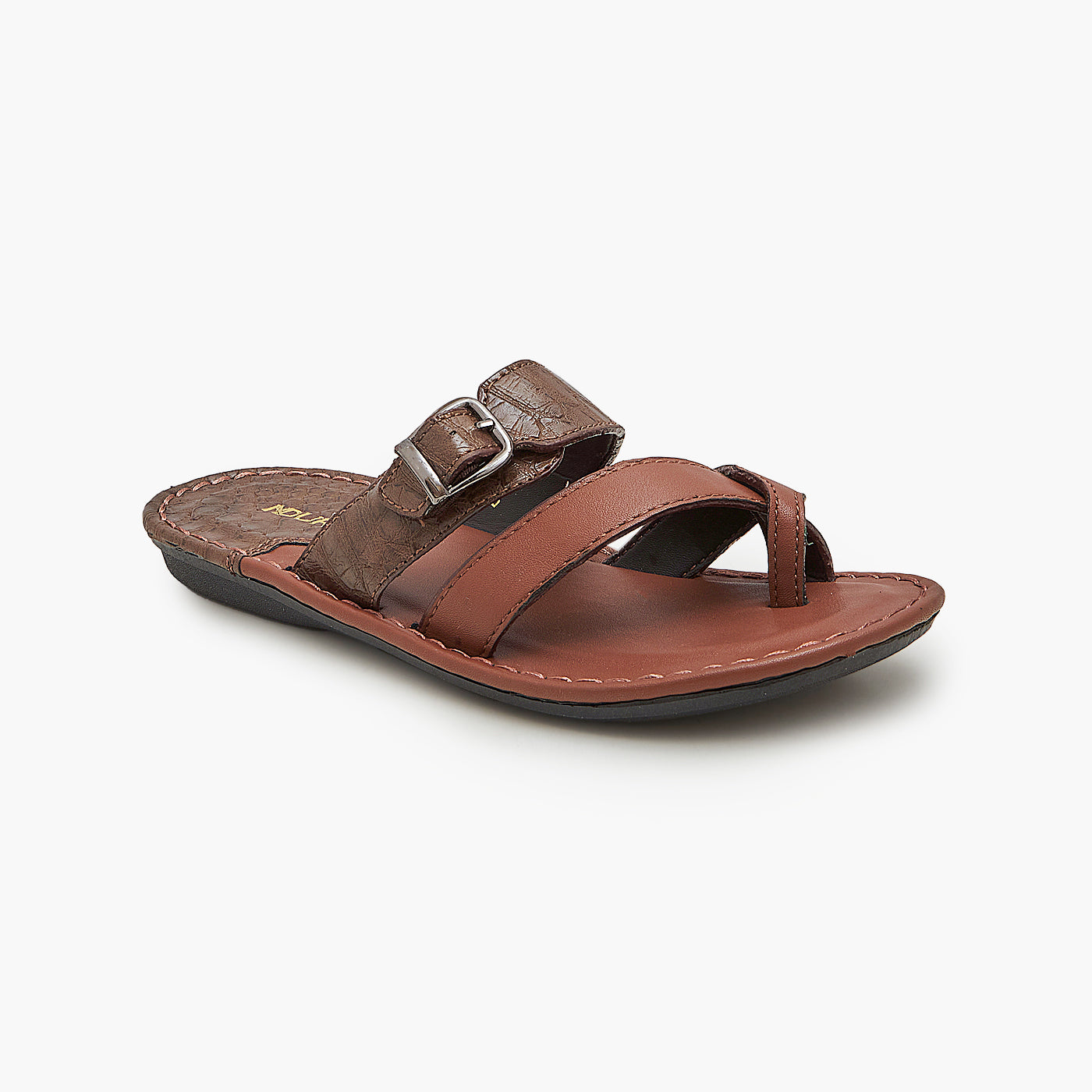 Buy BRN/TAN Boys Chappal with Buckle – Soloto - Main Image