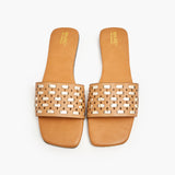 Metallic Square Toe Flats