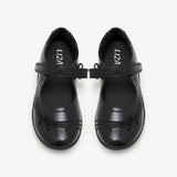 Girls' Embroidered School Shoes