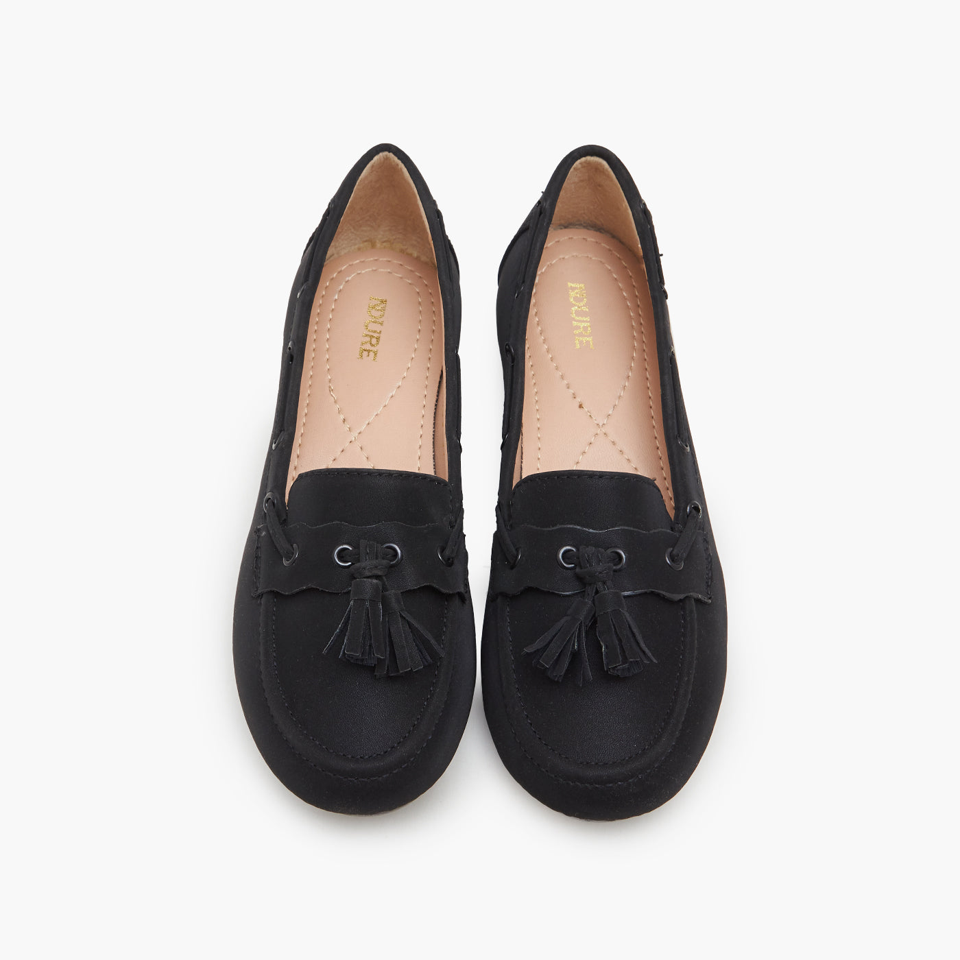 Buy BLACK Women's Round Toe Loafers – Soloto - Main Image