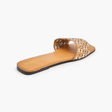Metallic Square Toe Flats