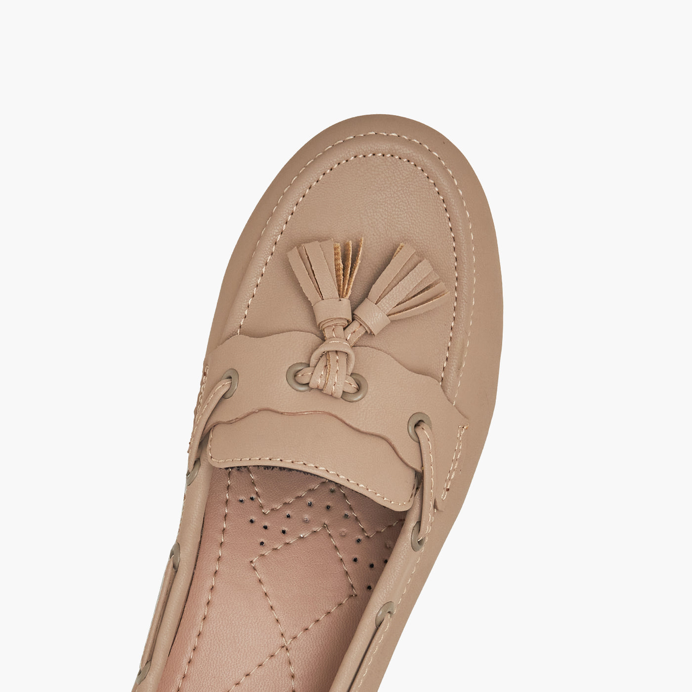Buy BEIGE Women s Round Toe Loafers Soloto