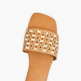 Metallic Square Toe Flats