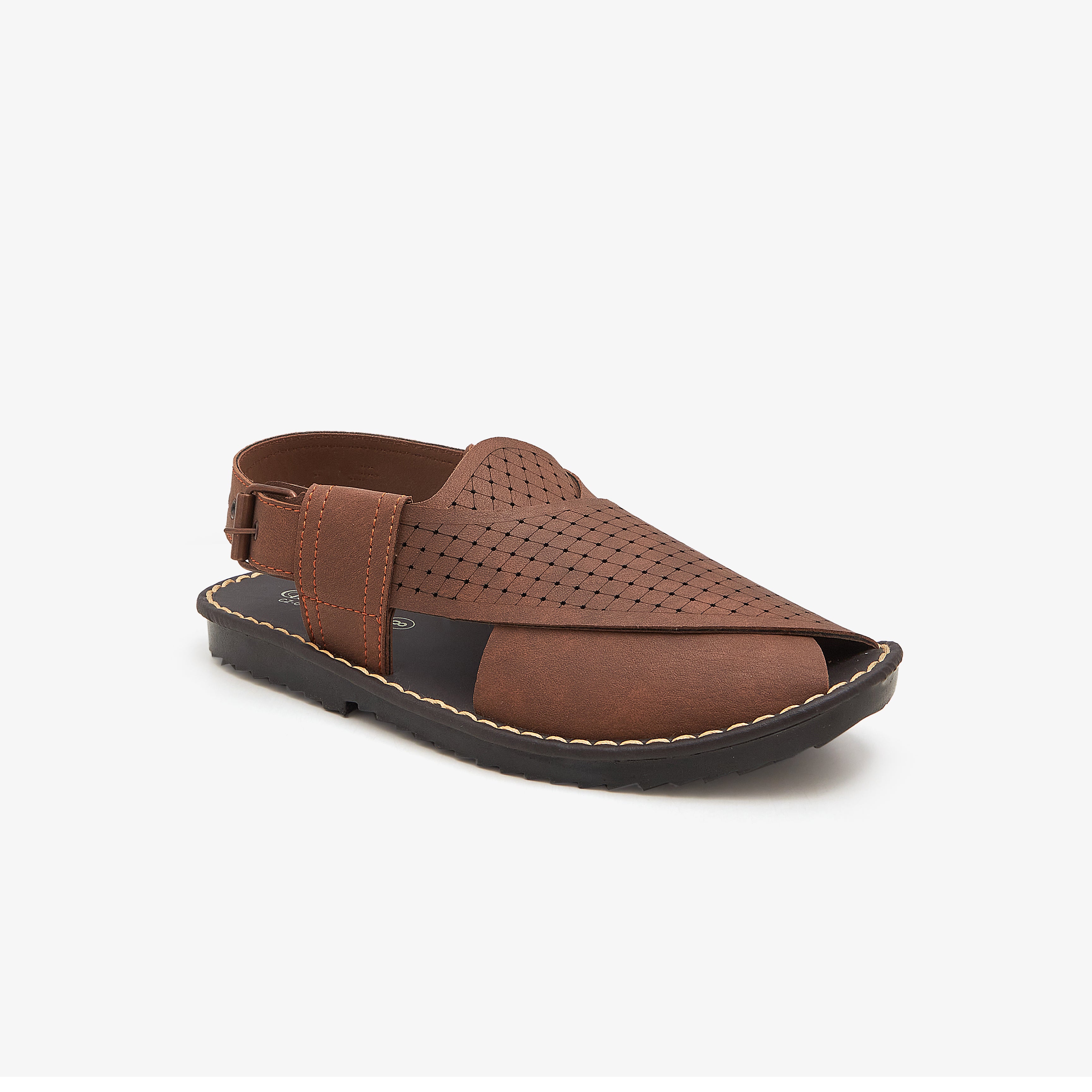 Buy TAN Sleek Peshawari Sandals for Men – Soloto