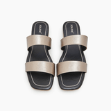Strappy Square Toe Slides