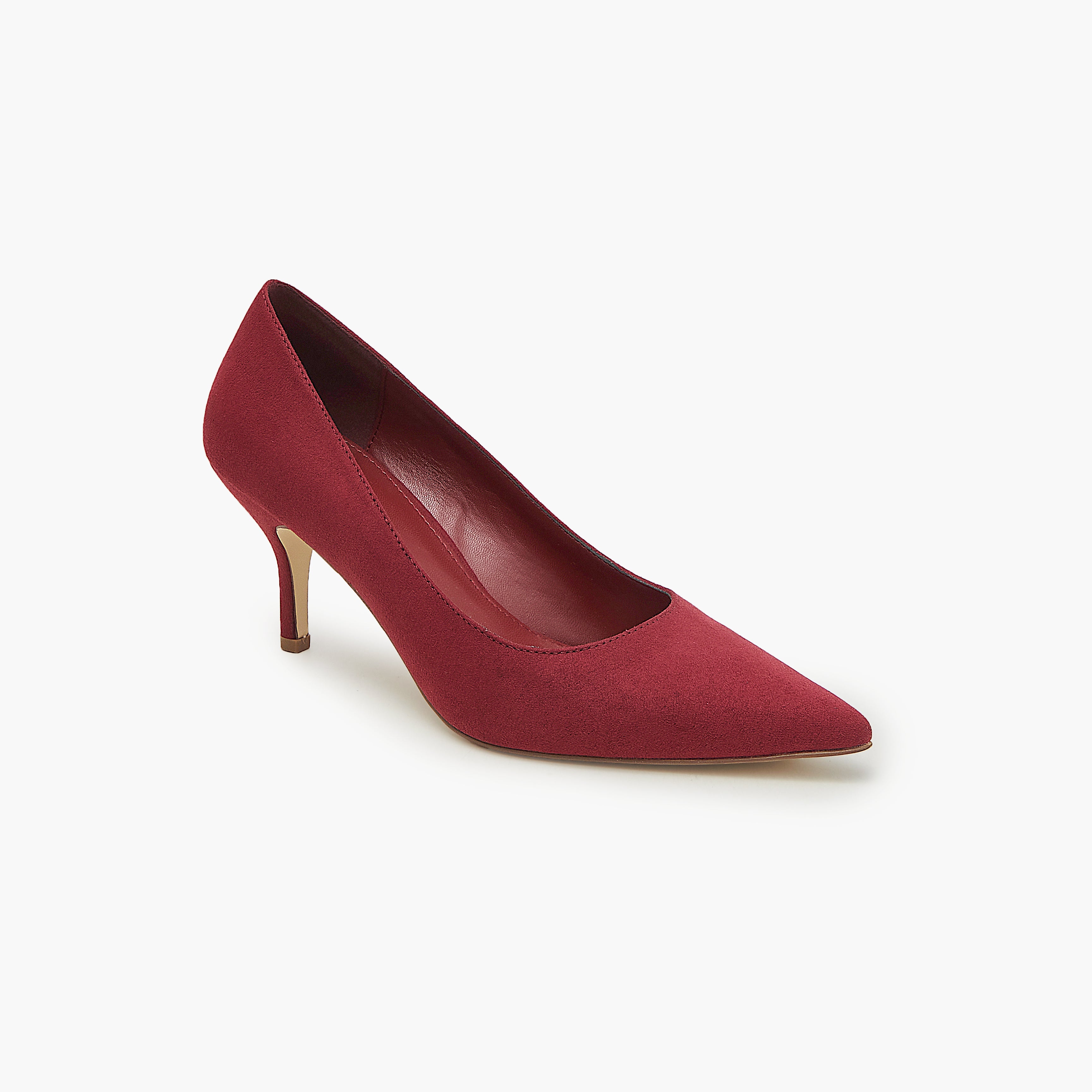 Buy MAROON Women's Buckled Low Heel Pumps – Soloto