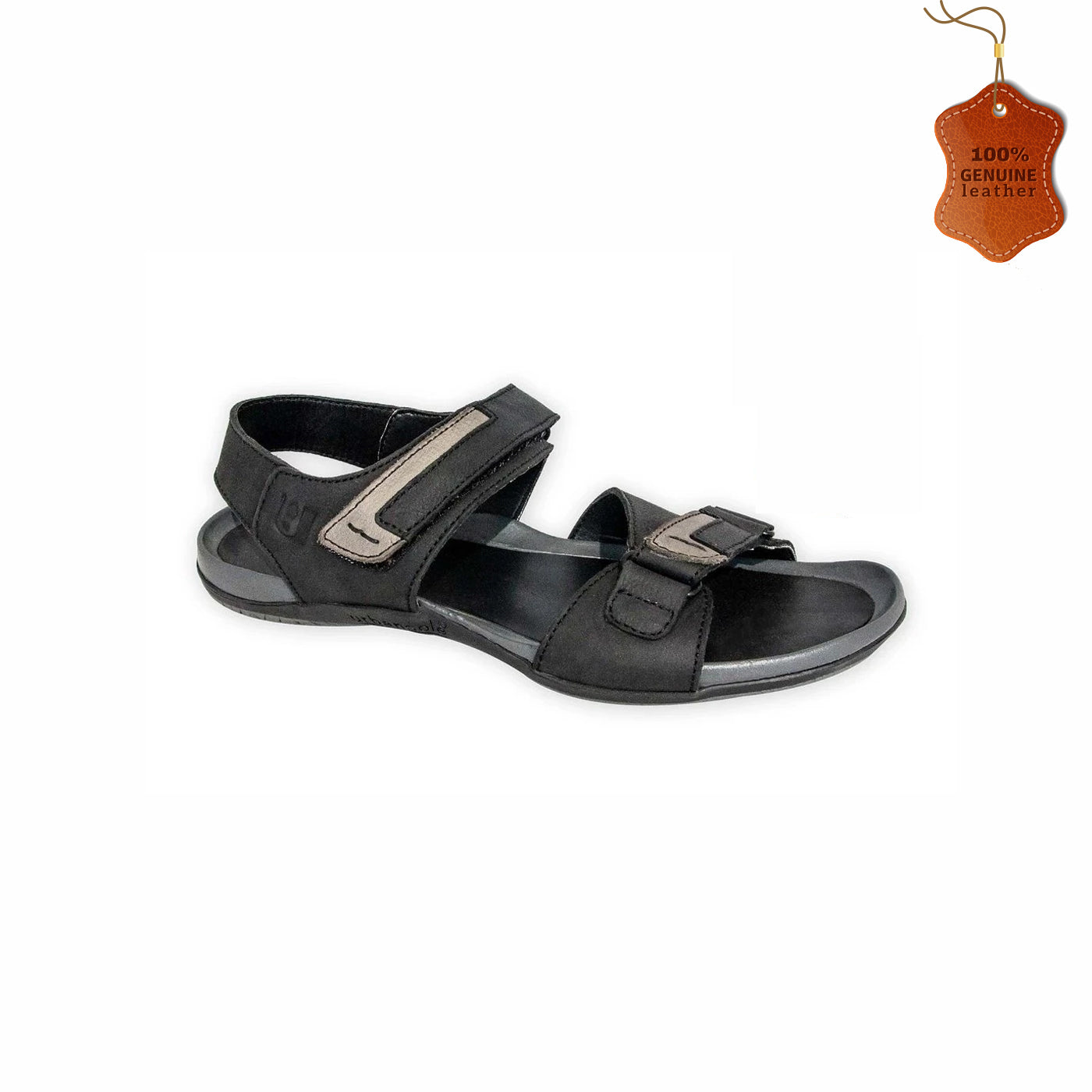 Double Strap Leather Sandals for Men