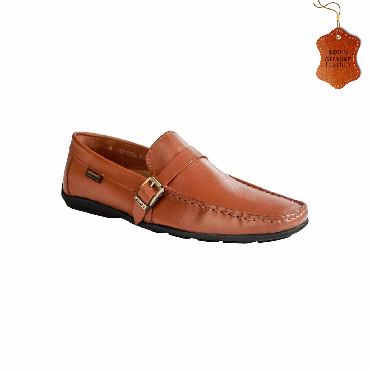 Buckled Mens Leather Loafers